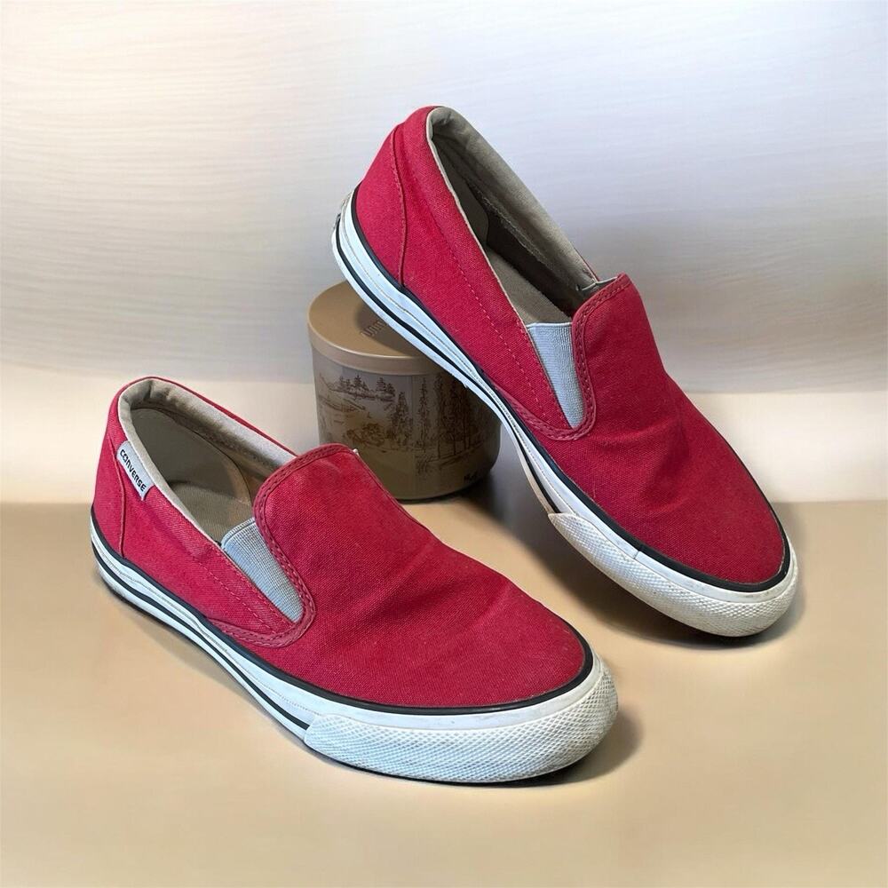 Converse All Star Red Slip-On Canvas Sneakers Men’s Size 9.5 Comfort Lightweight